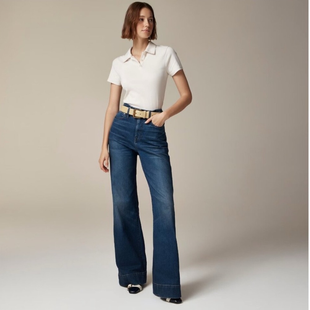 J. Crew Curvy denim trouser in 1996 semi-stretch-NWT- 30